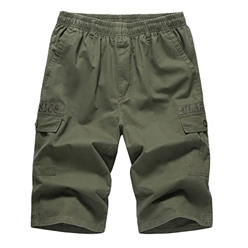 Cargo Shorts Herren Baumwolle Chino Shorts Herren Stretch Kurze Hosen Sommer Bermuda Short Freizeithose mit Taschen Sommerhose Kordelzug Herrenshorts Carghose von Innerternet
