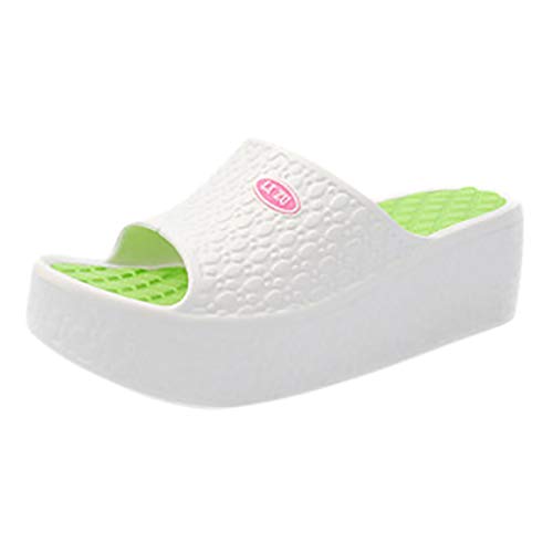 Innerternet Damen Badelatschen rutschfeste Dusche Badeschuhe mit Absatz Plateau Sommer Badeschlappen Dicke Plattform Duschhausschuhe Strandschuhe Schnell Trocknend Garten Strand Slippers Flip Flops von Innerternet