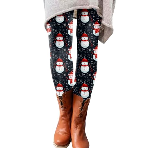 Innerternet Damen Weihnachts Leggings Winter Strumpfhose Weihnachten Radlerhosen Weihnachtsmann Print Trekkinghose Slim Fit Xmas-Leggings Schwarz Yogahosen Outdoor Weihnachts-Leggings Für Frauen von Innerternet