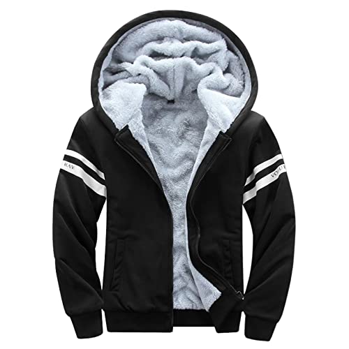 Innerternet Kunst-Lederjacke Herren Übergangsjacke gefütterte Übergangsjacke Freizeitjacke mit Abnehmbarer Kapuze Herrenjacke Herbst Winter Freizeitjacke Vintage von Innerternet