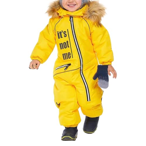 Kinder Skianzug Winter Schneeoverall 104 Schneeanzüge Fellkragenkapuze Funktions-Skioverall Große Größen Schneeanzug Warmes Skioverall 110 Reflektierenden Streifen 98/104 116 122 140 146 152 von Innerternet