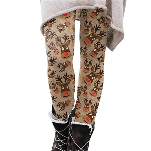 Leggings Damen Weihnachten Motiv - Teens Thermo-Leggings Elfen Weihnachtsleggins Figurbetont Hose Lang Weihnachten Yogahosen Figurbetont Weihnachts Hose Winter Jogginghose Weihnachts Hose von Innerternet