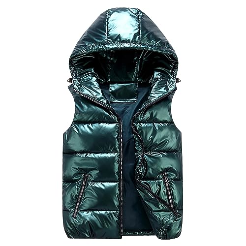 Steppweste Herren Leicht, Puff Weste Unisex Leicht Mit Tasche Ärmellose Winterjacke für Frauen Glänzend Daunenweste Atmungsaktiv Sport Winterweste Mit Reißverschluss Outdoor Wandern Kapuzenweste von Innerternet