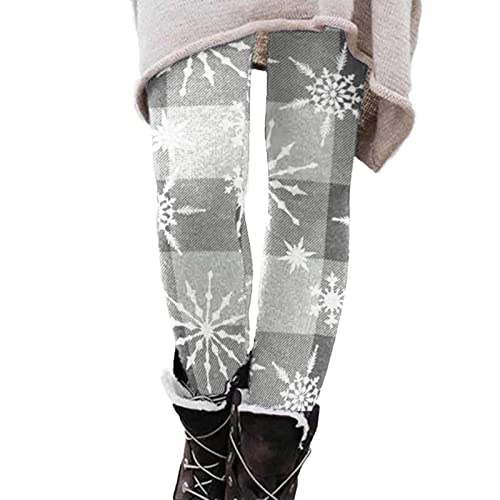Thermoleggins Damen Gefüttert Weihnachtsleggings Weihnachts Reithose Weihnachtsmann Print Funktionshose Stretch Tights Warme Sporthose Fleece Winterleggings Party Weihnachtsdruck Streetwear von Innerternet