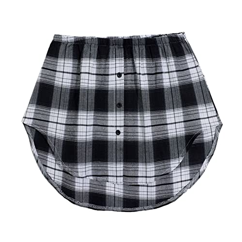 Tshirt Verlängerung Damen Shirtverlängerung Karierte Hemd Extender Damen Blusen Rock Verlängerung Musselin Blusenrock Verlängerung Outdoor Hemdverlängerung Mini Unterrock Lower Skirt Mini Skirt von Innerternet