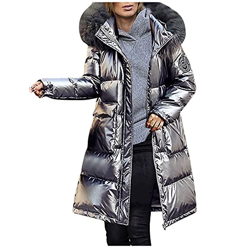 Warme Damen Winter Jacke Lang Winterjacke mit groß Kapuze Elegant Parka Mantel Midi Lang Wintermantel Winterparka übergangsjacke Outdoor Dicke Warme Damenmantel von Innerternet