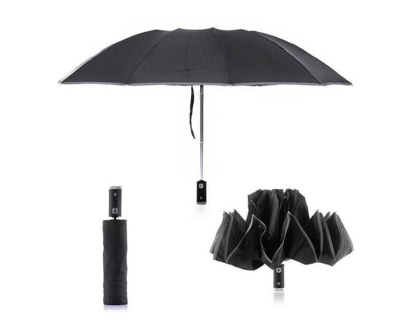 InnovaGoods Taschenregenschirm Innovagoods Regenschirm mit umgekehrter Faltung und mit LED Folbrella von InnovaGoods