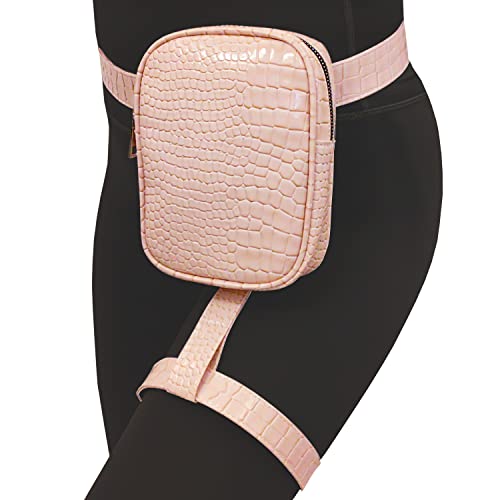 INNTURT Beingurttasche, Beintasche, Kunstleder, Oberschenkeltasche, Hüfttasche, Bauchtasche, Oberschenkelgurt, Damen, Helles Pink, Small, Beintasche Hüfttasche von Innturt