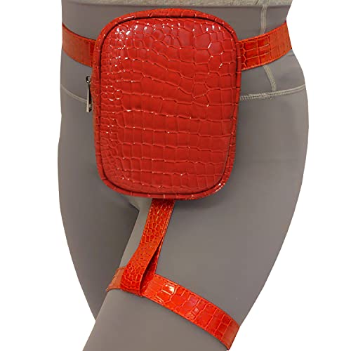 INNTURT Beingeschirr Tasche Beintasche Kunstleder Oberschenkeltasche Hüfttasche Bauchtaschen Oberschenkelgeschirr Damen, Kastanienbraun, Small von Innturt