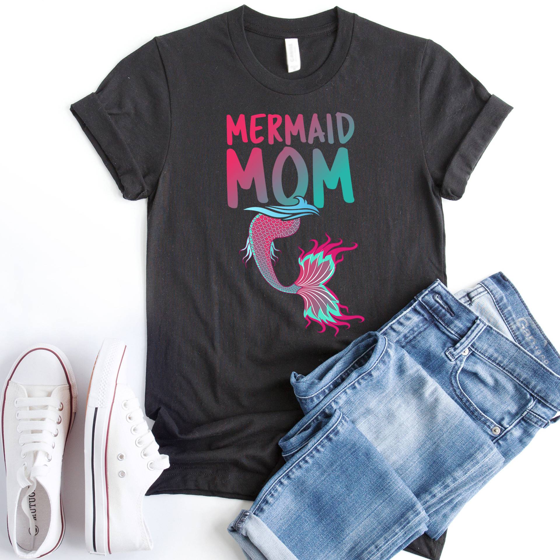 Meerjungfrau Mom Shirt, Meerjungfrauenhemd, Meerjungfrauenhemden, Meerjungfrauen-Abschlag, Meerjungfrauen-T-Shirt, Damenmädchen Hemd von InoaThreads