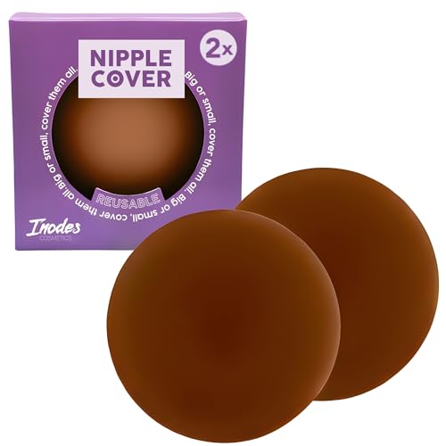 Inodes Unsichtbare Nipple Cover Silikon Braun- Wiederverwendbares Silikon Nipple Pads- Nippel Abdeckungen Damen - Nippelcover Selbstklebend Silikon - Nippelpads Wiederverwendbar - Brustwarzenabdeckung von Inodes