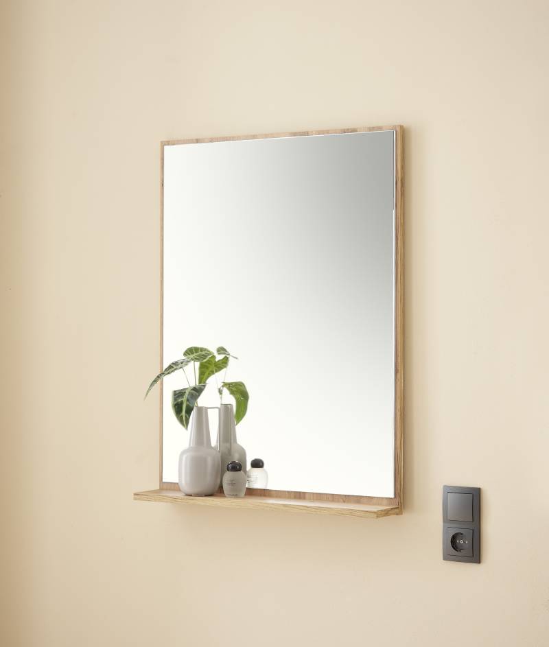 INOSIGN Badspiegel "CITY/GIRON, Spiegel in Wotan Eiche, Wandspiegel im zeitlosen Design" mit Ablagefläche, 60 cm breit von Inosign