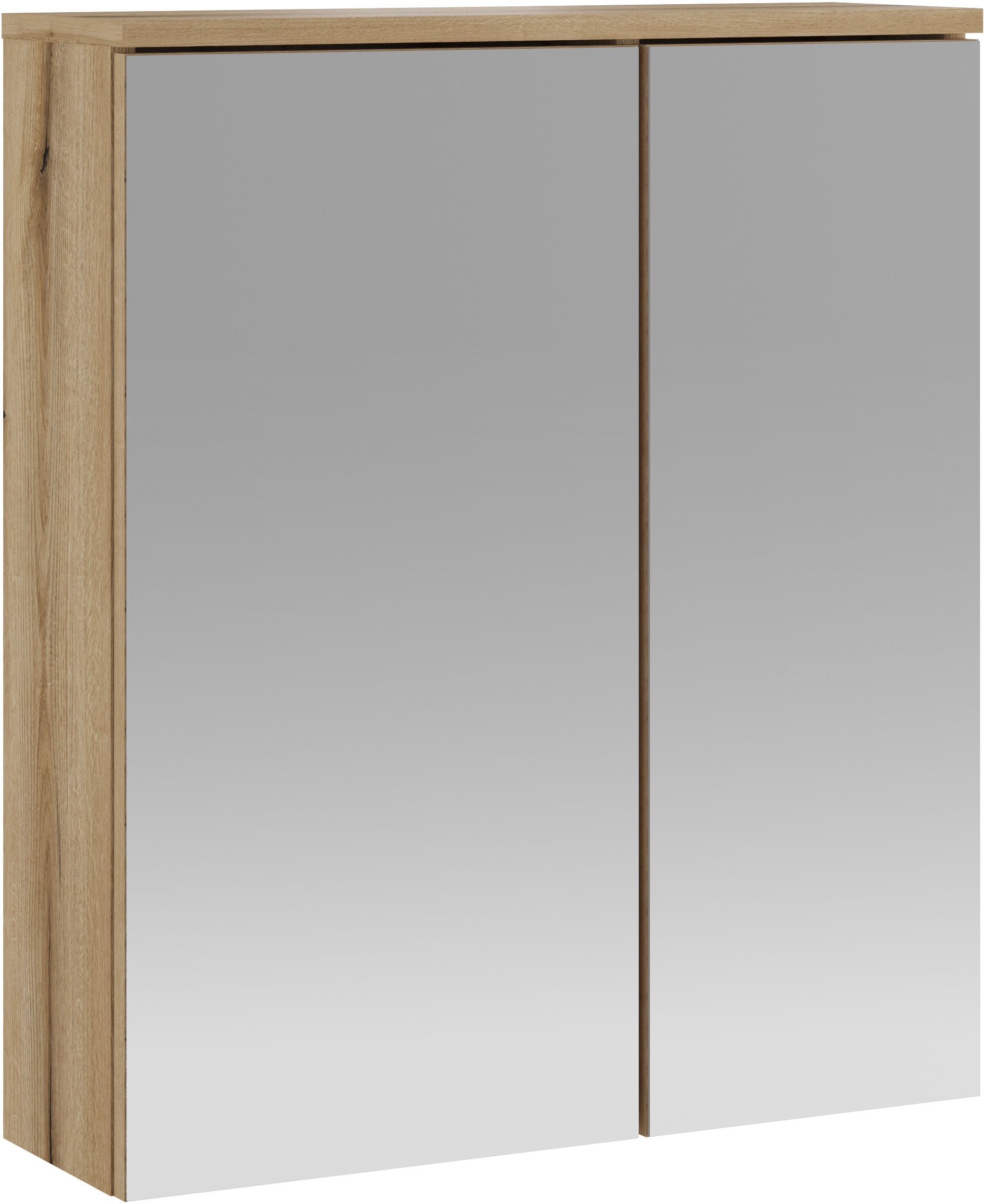 INOSIGN Badspiegel "Oslo, Spiegelschrank in Eiche Evoke, Spiegel im skandinavischen Design" Aufbewahrungsschrank mit 2 Spiegeltüren, wahlweise mit LED von Inosign