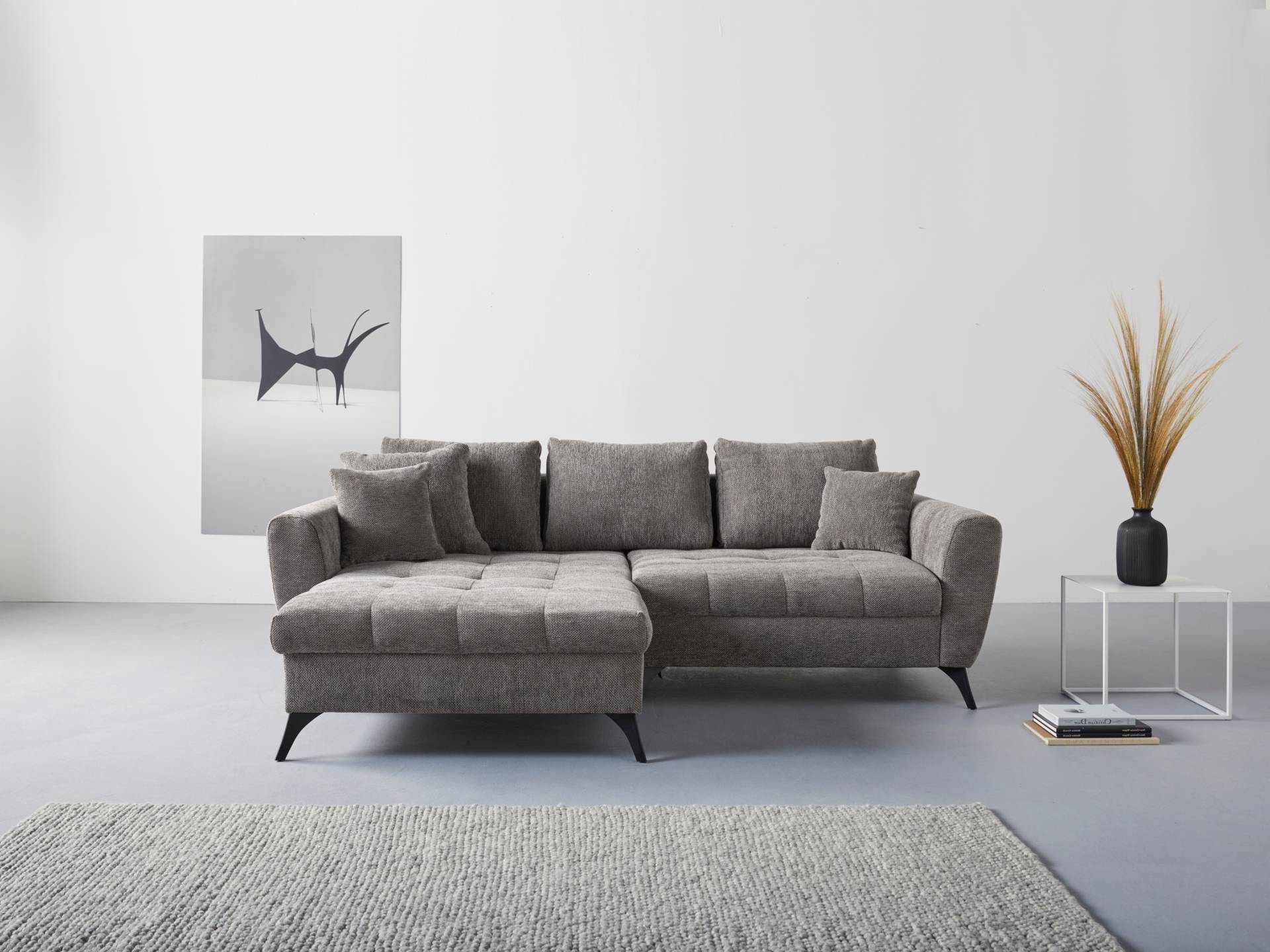 INOSIGN Ecksofa "Lörby L-Form", auch mit Aqua clean-Bezug, feine Steppung im Sitzbereich, lose Kissen von Inosign