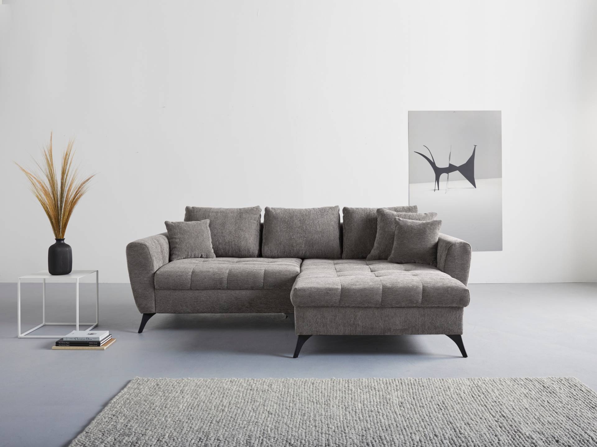 INOSIGN Ecksofa "Lörby L-Form", auch mit Aqua clean-Bezug, feine Steppung im Sitzbereich, lose Kissen von Inosign