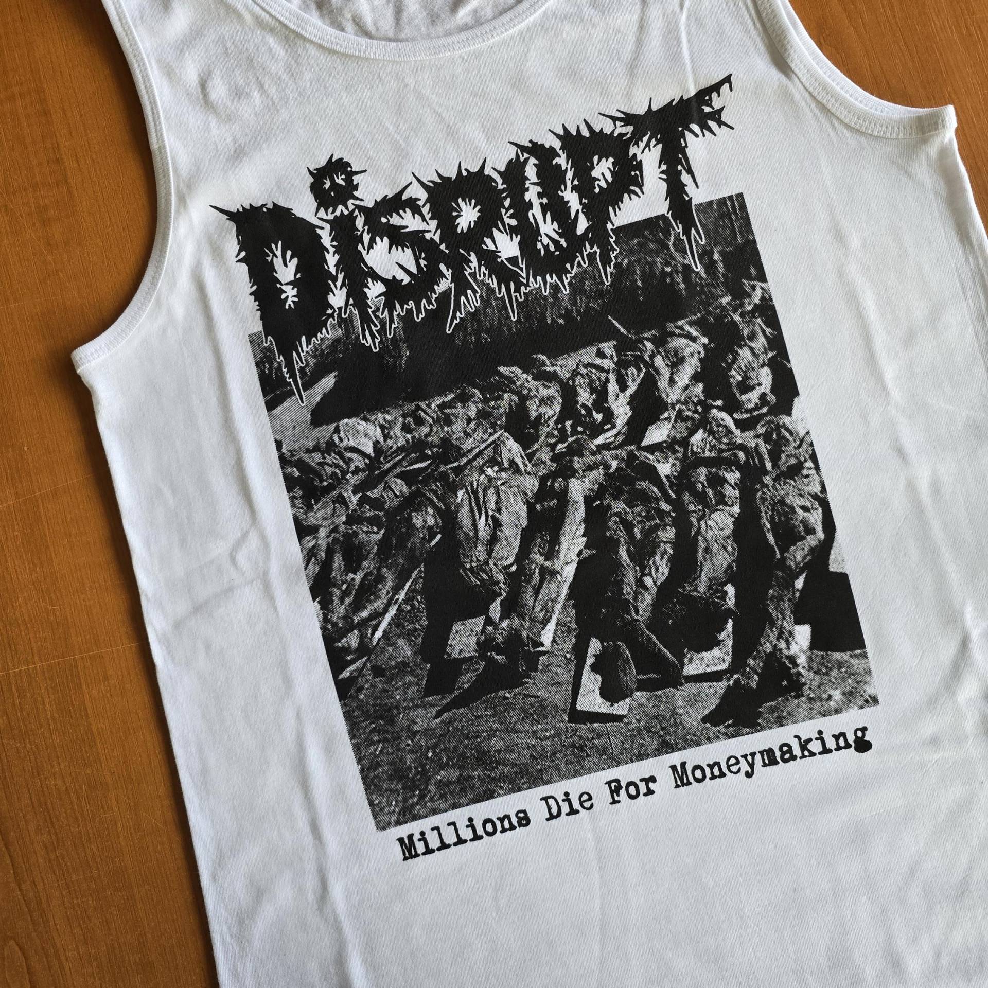 Disrupt - Millions Die For Geldverdienen Tank Top | Extreme Lärmtrum, Destroy, Crust, Grindcore von InsaneSocietyrecs