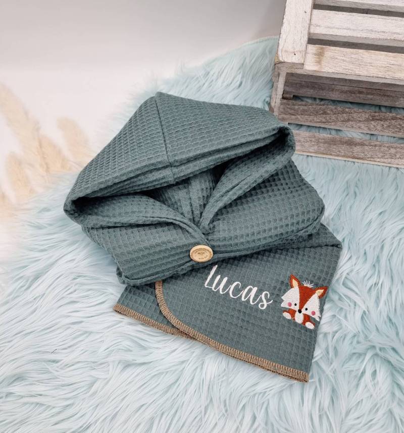 Badeponcho Personalisiert Mit Namen Bestickt Waffelpique Baumwolle Geschenk Geburt Taufe Kinder Baby Mädchen Junge Handmade Individuell von InsaneandUnique
