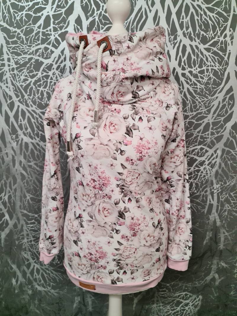 Hoodie Damen Kapuzenpullover Sweatshirt Frauen Blumen Frühling Sommersweat Größe 34-52 von InsaneandUnique