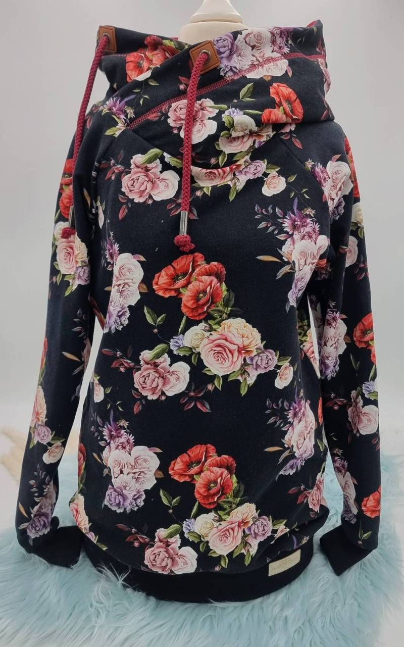 Hoodie Damen Kapuzenpullover Sweatshirt Frauen Blumen Frühling Sommersweat Größe 34-52 von InsaneandUnique