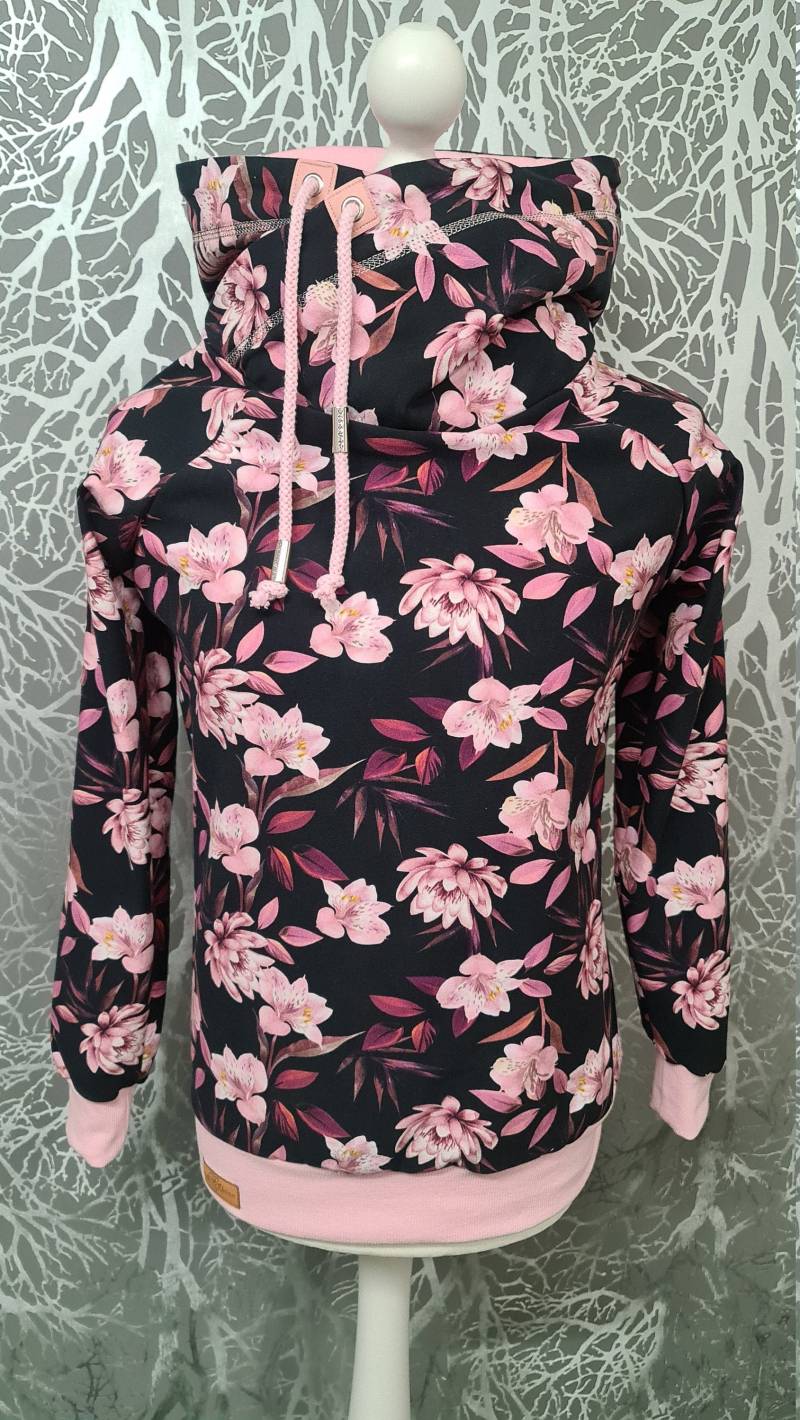 Hoodie Damen Kapuzenpullover Sweatshirt Frauen Blumen Frühling Sommersweat Größe 34-52 von InsaneandUnique