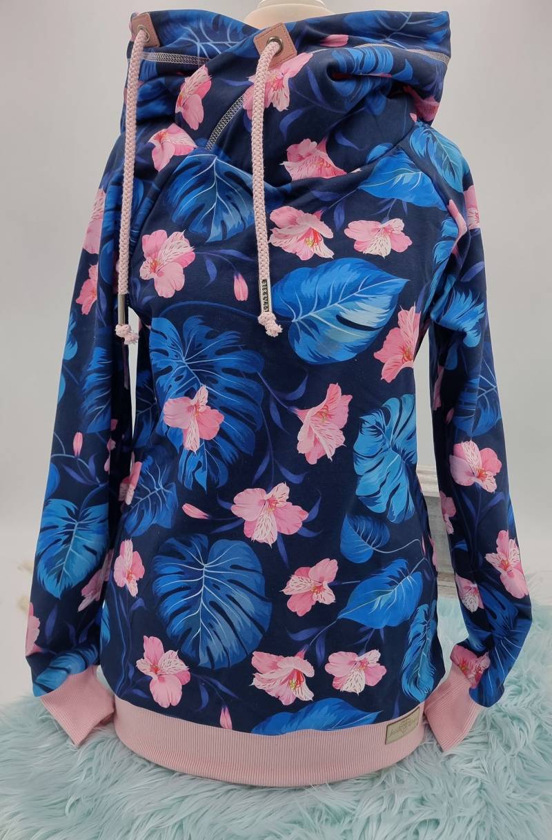 Hoodie Damen Kapuzenpullover Sweatshirt Pastell-Blätter Sommersweat Größe 34-52 von InsaneandUnique