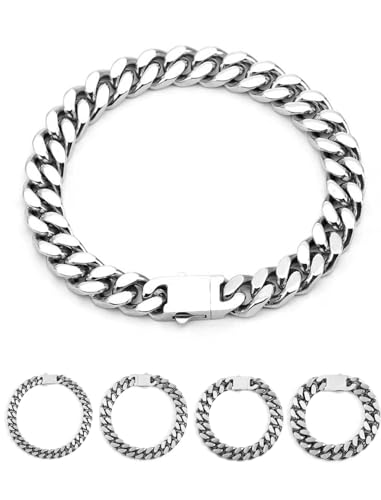 Inscca Edelstahl Armband Herren Cuban Armbänder für Herren 11 mm 21 cm Kubanischer Panzerkette für MännerGeschenk Vatertag Valentinstag Jahrestag mit Geschenkebox von Inscca