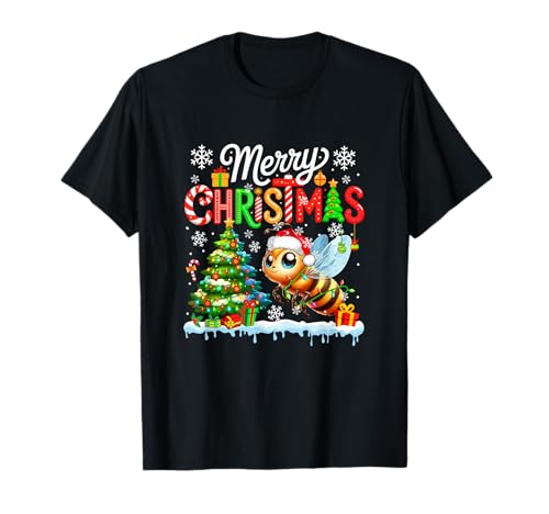 Frohe Weihnachten Santa Bee buntes Kostüm Kinder Kleinkind T-Shirt von Insect Christmas Costume