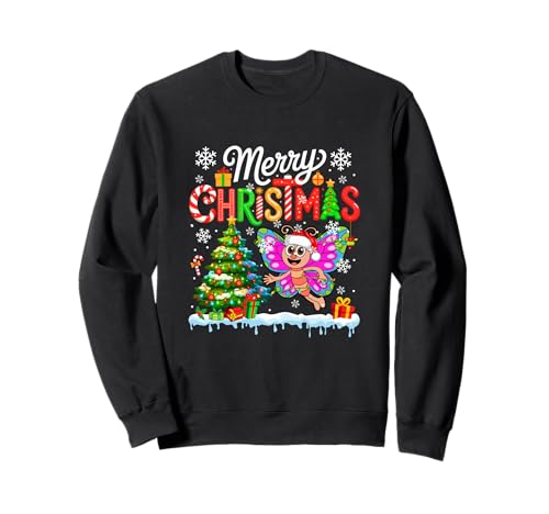 Frohe Weihnachten Weihnachtsmann Schmetterling buntes Kostüm Kinder Sweatshirt von Insect Christmas Costume