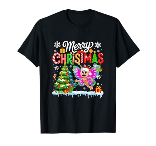 Frohe Weihnachten Weihnachtsmann Schmetterling buntes Kostüm Kinder T-Shirt von Insect Christmas Costume
