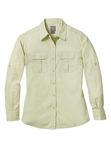 Insect Shield Damen Langarm Field Shirt Pro, UPF 30+ Outdoor Angelshirt mit integriertem Insektenschutz, Light Sage, Mittel von Insect Shield