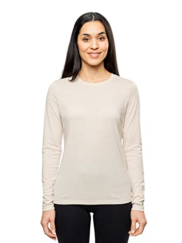 Insect Shield Damen Tri-Blend Langarm T-Shirt, Hell, sandfarben, Mittel von Insect Shield