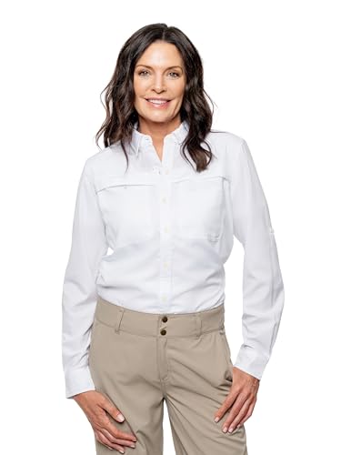 Insect Shield Elements Lite Langarmshirt für Damen, Weiss/opulenter Garten, XX-Large von Insect Shield