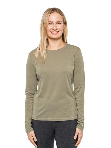Insect Shield Tri-Blend Langarm-T-Shirt für Damen, Green Tea Heather, Klein von Insect Shield