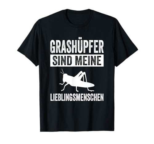 Insekten Grashüpfer Geschenk T-Shirt Schwarz Unisex-Jugendliche, Unisex-Erwachsene Frauen Klassische Passform Kurzarm Crew-Ausschnitt Small EU 16-17.5 von Insekten Grashüpfer Geschenk