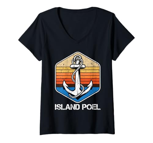 Damen Ostsee Urlaub Insel POEL Souvenier Lustig Insel Poel T-Shirt mit V-Ausschnitt von Insel Poel Geschenk Ostsee Shirt Poel Souvenier