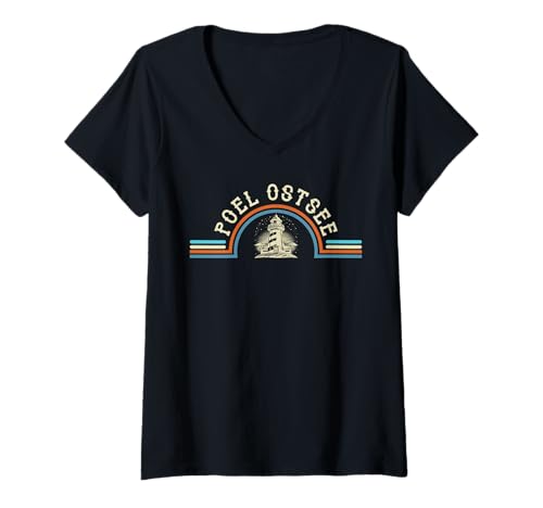 Damen Ostsee Urlaub Insel POEL Souvenier Lustig Insel Poel T-Shirt mit V-Ausschnitt von Insel Poel Geschenk Ostsee Shirt Poel Souvenier