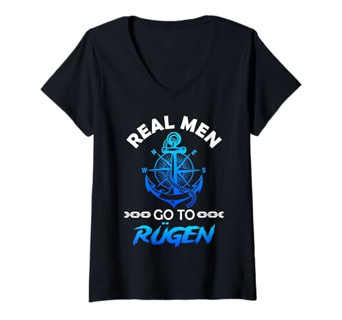 Damen Ostsee ECHTE Kerle Fahren NACH RÜGEN Lustig Insel Rügen T-Shirt mit V-Ausschnitt Damen Ostsee ECHTE Kerle Fahren NACH RÜGEN Lustig Insel Rügen T-Shirt mit V-Ausschnitt von Insel Rügen Geschenk Ostsee Shirt Rügen Urlaub