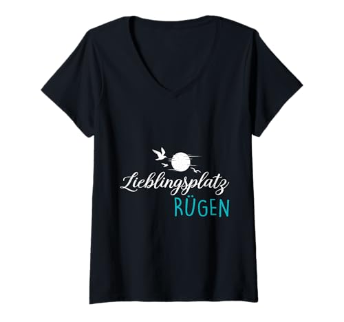 Damen Ostsee Insel LIEBLINGSPLATZ RÜGEN Lustiges Rügener T-Shirt mit V-Ausschnitt Damen Ostsee Insel LIEBLINGSPLATZ RÜGEN Lustiges Rügener T-Shirt mit V-Ausschnitt von Insel Rügen Geschenk Ostsee Shirt Rügen Urlaub