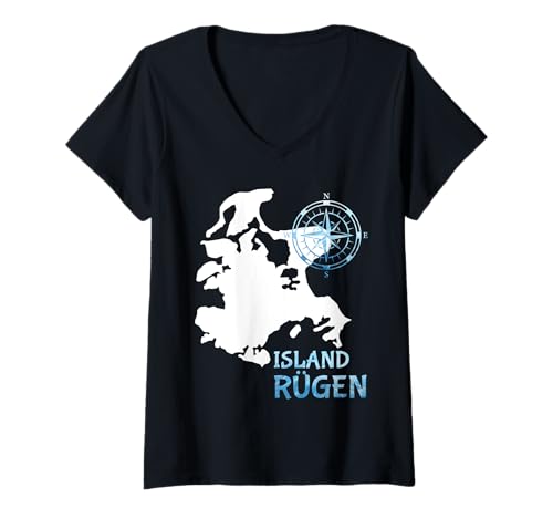 Damen Ostsee Insel RÜGEN Urlaub Lustiges Ostsee Rügen T-Shirt mit V-Ausschnitt Damen Ostsee Insel RÜGEN Urlaub Lustiges Ostsee Rügen T-Shirt mit V-Ausschnitt von Insel Rügen Geschenk Ostsee Shirt Rügen Urlaub