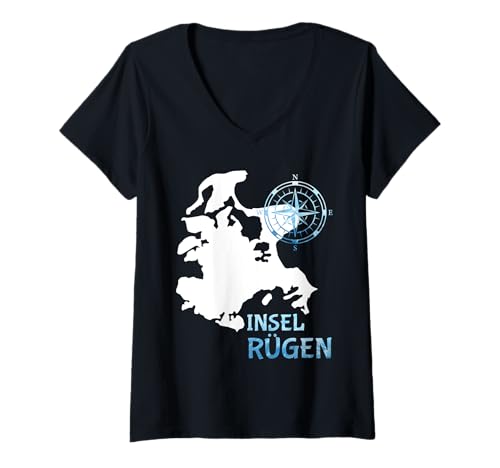 Damen Ostsee Insel RÜGEN Urlaub Lustiges Ostsee Rügen T-Shirt mit V-Ausschnitt Damen Ostsee Insel RÜGEN Urlaub Lustiges Ostsee Rügen T-Shirt mit V-Ausschnitt von Insel Rügen Geschenk Ostsee Shirt Rügen Urlaub