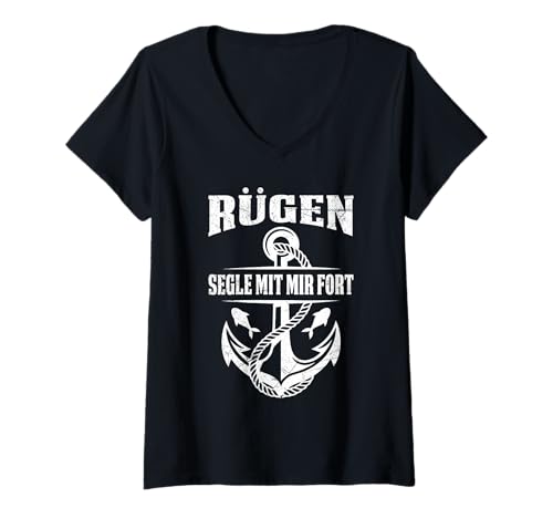 Damen RÜGEN SEGLE MIT Mir Fort Segler Lustiges Insel Rügen T-Shirt mit V-Ausschnitt Damen RÜGEN SEGLE MIT Mir Fort Segler Lustiges Insel Rügen T-Shirt mit V-Ausschnitt von Insel Rügen Geschenk Ostsee Shirt Rügen Urlaub