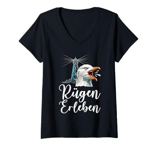 Damen Rügen Urlaub RÜGEN ERLEBEN Ostsee Lustiges Insel Rügen T-Shirt mit V-Ausschnitt Damen Rügen Urlaub RÜGEN ERLEBEN Ostsee Lustiges Insel Rügen T-Shirt mit V-Ausschnitt von Insel Rügen Geschenk Ostsee Shirt Rügen Urlaub