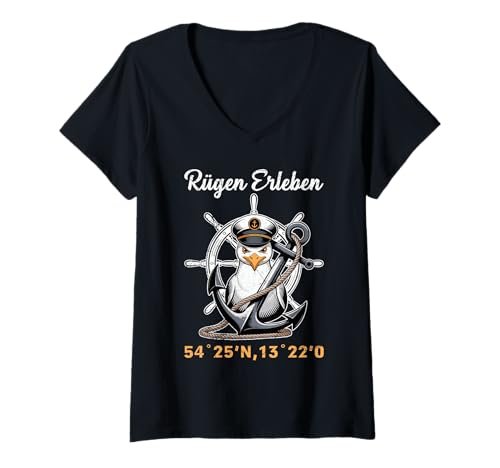Damen Rügen Urlaub RÜGEN ERLEBEN Ostsee Lustiges Insel Rügen T-Shirt mit V-Ausschnitt Damen Rügen Urlaub RÜGEN ERLEBEN Ostsee Lustiges Insel Rügen T-Shirt mit V-Ausschnitt von Insel Rügen Geschenk Ostsee Shirt Rügen Urlaub