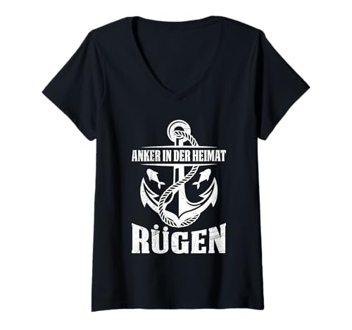 Damen Rügener Anker IN DER Heimat RÜGEN Segeln Lustig Ostsee T-Shirt mit V-Ausschnitt Damen Rügener Anker IN DER Heimat RÜGEN Segeln Lustig Ostsee T-Shirt mit V-Ausschnitt von Insel Rügen Geschenk Ostsee Shirt Rügen Urlaub