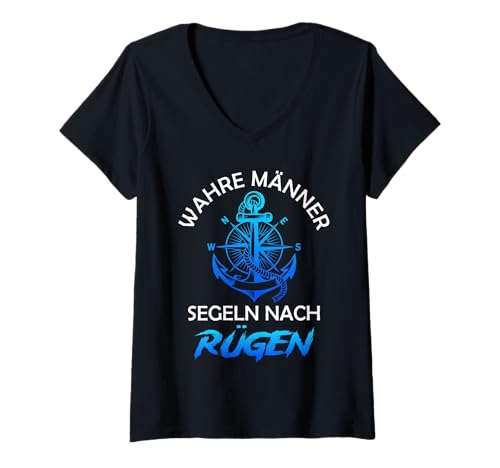 Damen Segler WAHRE MÄNNER SEGELN NACH RÜGEN Lustig Insel Rügen T-Shirt mit V-Ausschnitt Damen Segler WAHRE MÄNNER SEGELN NACH RÜGEN Lustig Insel Rügen T-Shirt mit V-Ausschnitt von Insel Rügen Geschenk Ostsee Shirt Rügen Urlaub