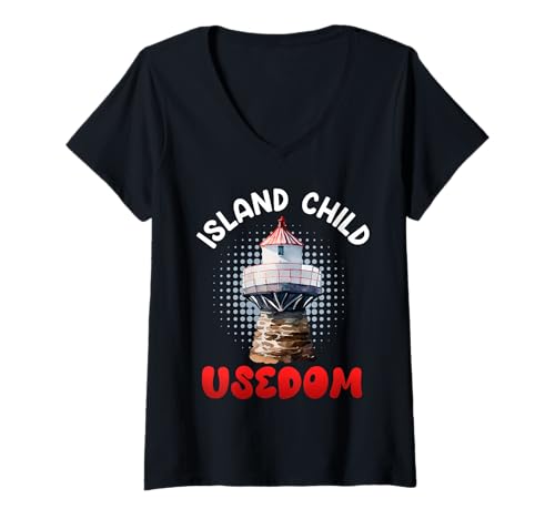 Damen Ostsee Urlaub Insel Kind USEDOM Lustiges Usedomer T-Shirt mit V-Ausschnitt von Insel Usedom Geschenk Ostsee Shirt Usedom Urlaub