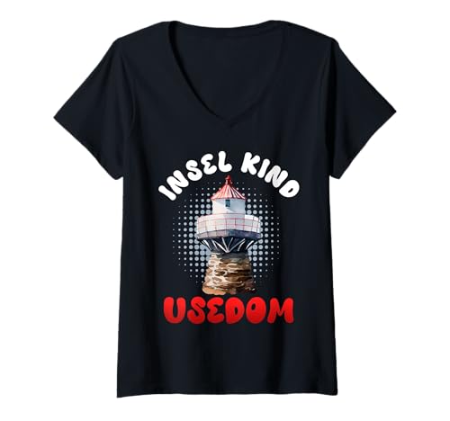 Damen Ostsee Urlaub Insel Kind USEDOM Lustiges Usedomer T-Shirt mit V-Ausschnitt von Insel Usedom Geschenk Ostsee Shirt Usedom Urlaub