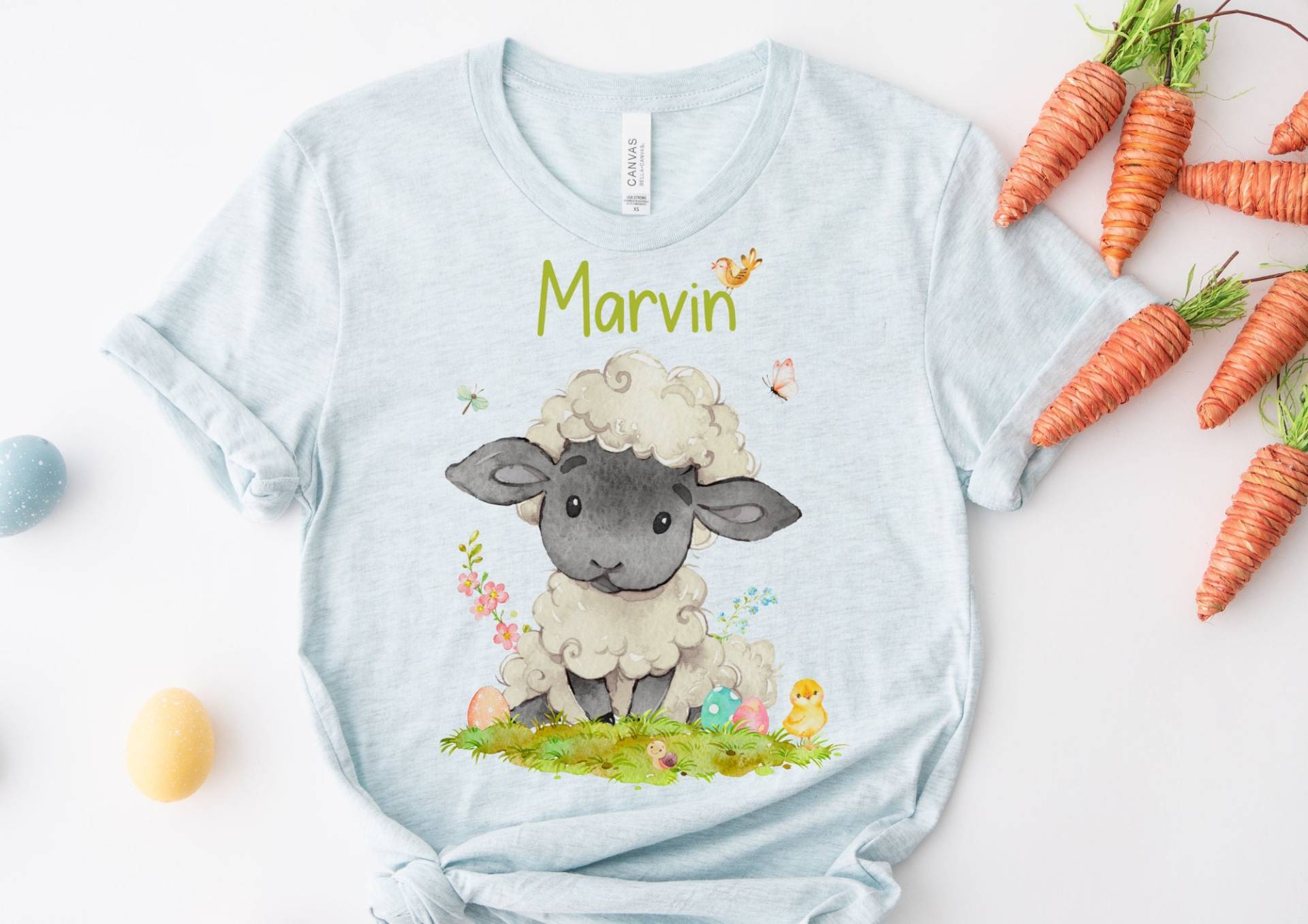 Bügelbild Für Bunte Textilien Ostern Osterhase Ostershirt Osterpullover Osterbody Osterkleid Hase Möhre Frühling Küken Schaf Lamm Lämpchen von InselKids