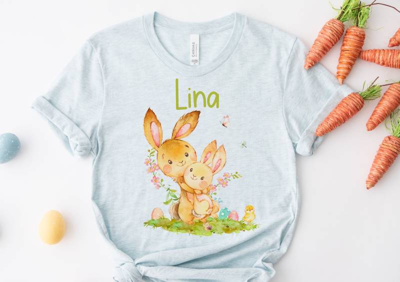 Bügelbild Für Bunte Textilien Ostern Osterhase Ostershirt Osterpullover Osterbody Osterkleid Hase Möhre Frühling Küken von InselKids