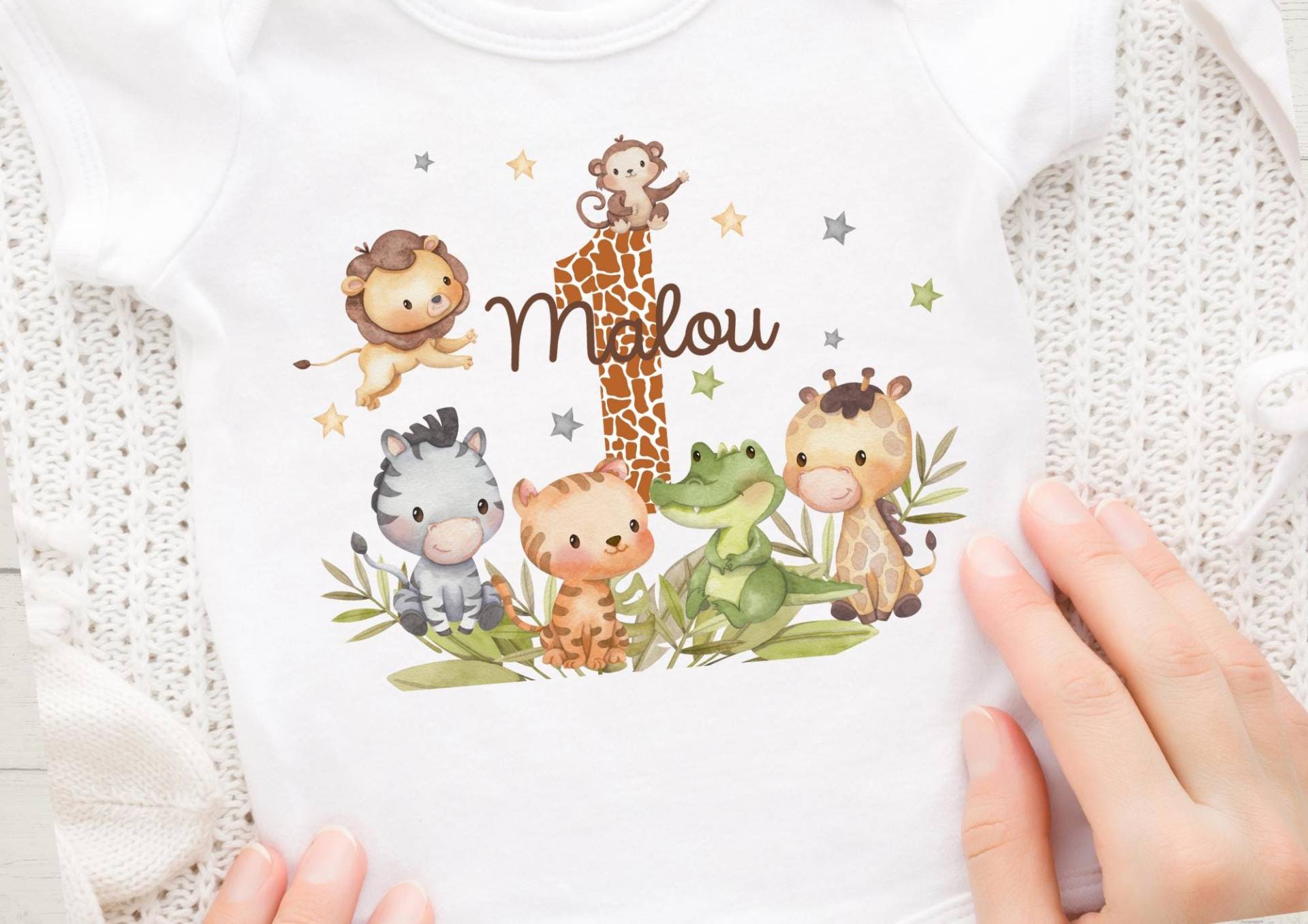 Bügelbild Geburtstag Zahl Name Für Bunte Stoffe Mit Wunschname Und Alter Personalisiert Fuchs Geburtstagsshirt Dschungel Safari Löwe Giraffe von InselKids